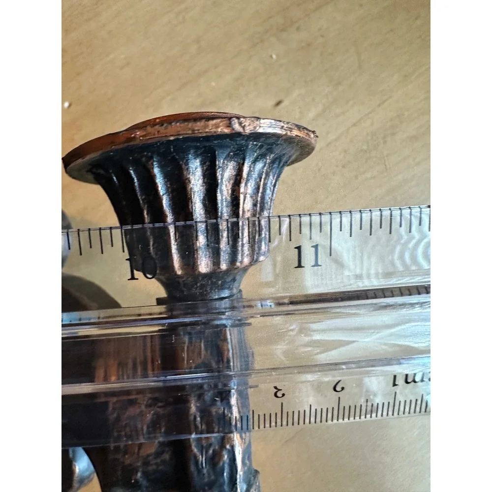 Coppercraft Guild Vintage Copper Wall Sconces Blue Hobnail Glass Votives Pair